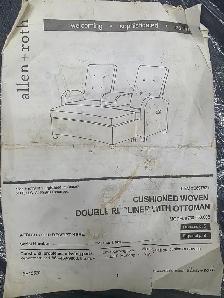 Allen and Roth Cushioned Woven Double Recliner w Ottoman NEW! - Photo 6