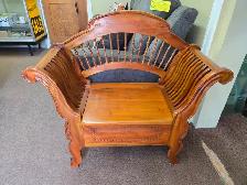 Solid Mahogany Bench with Storage