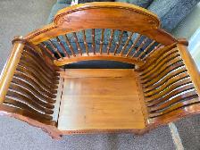 Solid Mahogany Bench with Storage - Photo 6