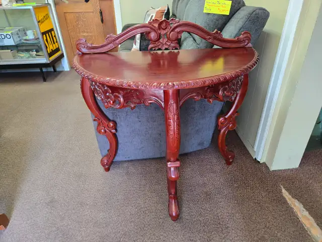 Solid Mahogany Carved Hall Table