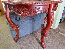 Solid Mahogany Carved Hall Table - Photo 3