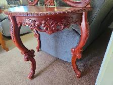 Solid Mahogany Carved Hall Table - Photo 4