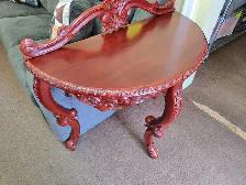 Solid Mahogany Carved Hall Table - Photo 5