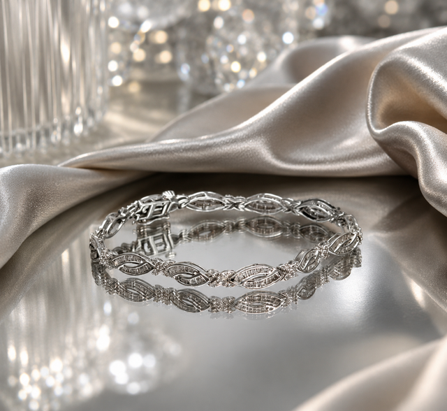 10Kt White Gold Tennis Style Diamond Bracelet $1975