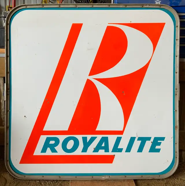Two Sided Porcelain Royalite Sign