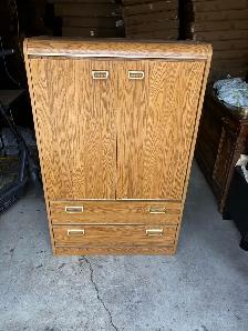 Free delivery used Wooden Armoire Cabinet with Drawers
