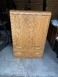 Free delivery used Wooden Armoire Cabinet with Drawers - Photo 2