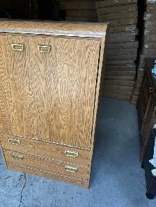 Free delivery used Wooden Armoire Cabinet with Drawers - Photo 3