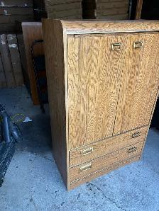 Free delivery used Wooden Armoire Cabinet with Drawers - Photo 4