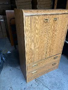 Free delivery used Wooden Armoire Cabinet with Drawers - Photo 5