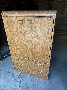 Free delivery used Wooden Armoire Cabinet with Drawers - Photo 6