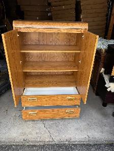 Free delivery used Wooden Armoire Cabinet with Drawers - Photo 8