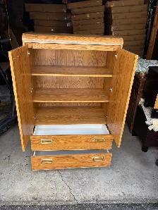 Free delivery used Wooden Armoire Cabinet with Drawers - Photo 10