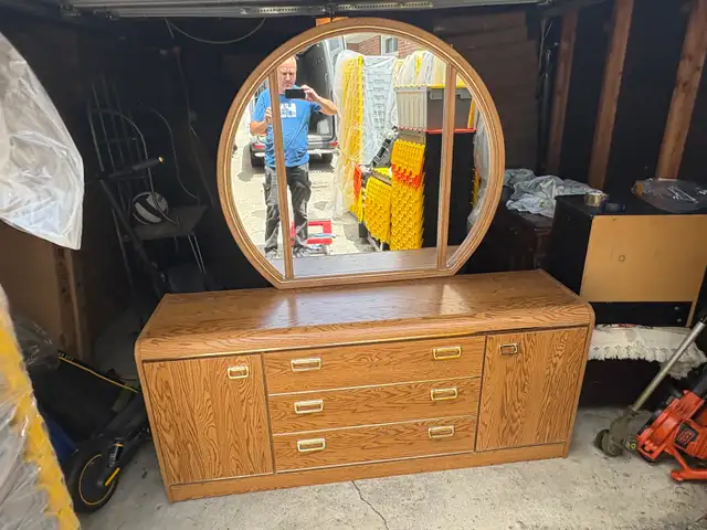 Free delivery used Oak Dresser with Mirror
