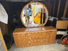 Free delivery used Oak Dresser with Mirror
