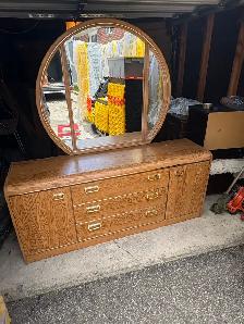 Free delivery used Oak Dresser with Mirror - Photo 3