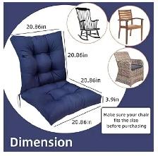 Outdoor Patio Chair Cushions with Back Support – Set of 2 - Photo 2