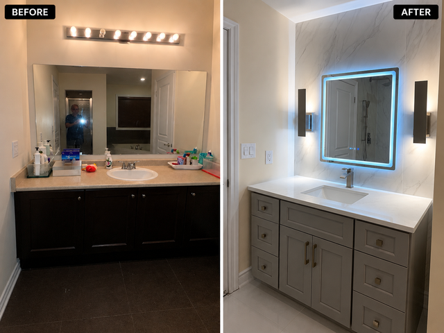 BATHROOM VANITY-PLUMBING-UPGRADE-SHOWER-TILE 437.265.5851