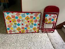 CHILDERNS TABLE AND 2 CHAIRS