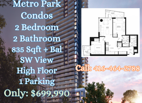Under $700K! North York High-Floor 2-Bed Condo with Parking