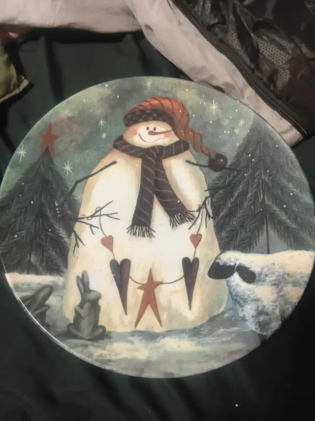 Decorative Snowman Wall Art Plate