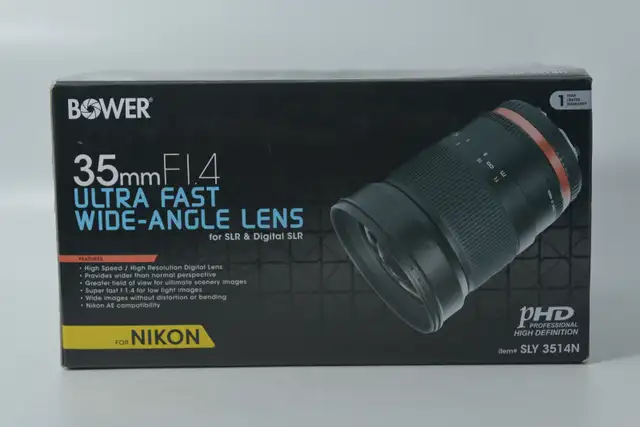 Bower 35mm F1.4 Ultra Fast Wide-Angle Lens For Nikon ID 1603 VM