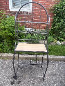 Free delivery used Metal Baker's Rack with Wood Shelf