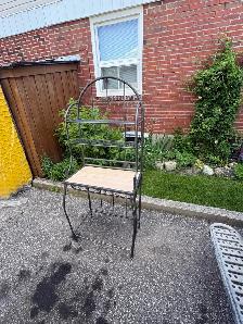 Free delivery used Metal Baker's Rack with Wood Shelf - Photo 2
