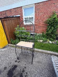 Free delivery used Metal Baker's Rack with Wood Shelf - Photo 3