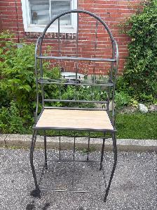 Free delivery used Metal Baker's Rack with Wood Shelf - Photo 5