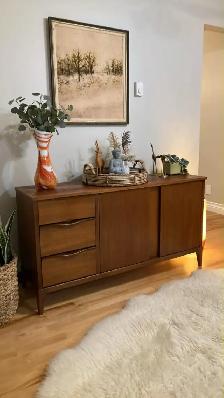 Mid century. TECK TEAK Lampe lamp / Crédence, buffet, bar, vaiss - Photo 2