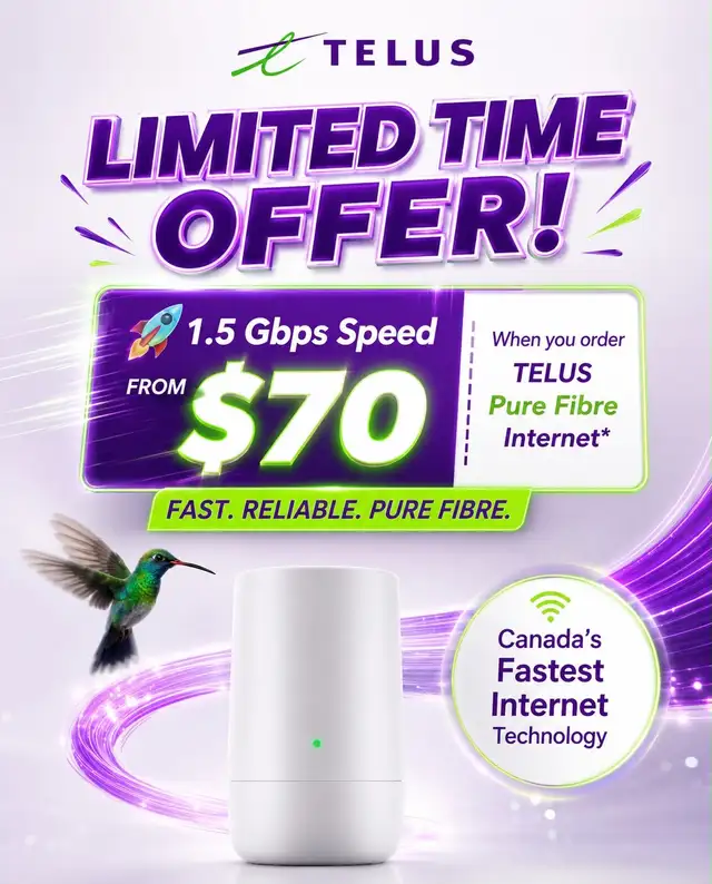 TELUS PureFibre 1.5 Gbps Internet