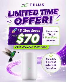 TELUS PureFibre 1.5 Gbps Internet