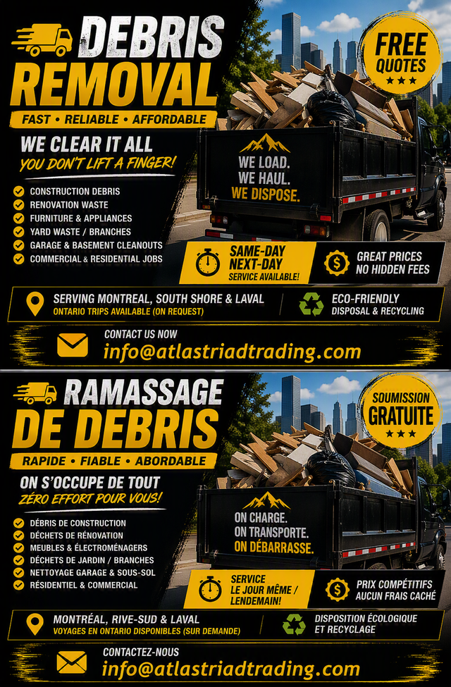 Debris removal in Montreal post flooding