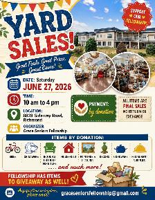 HUGE COMMUNITY YARD SALE – EVERYTHING BY DONATION!