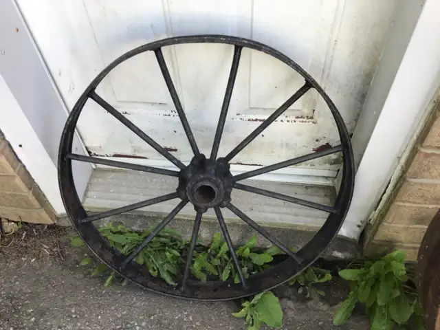 VINTAGE STEEL WAGON WHEELS