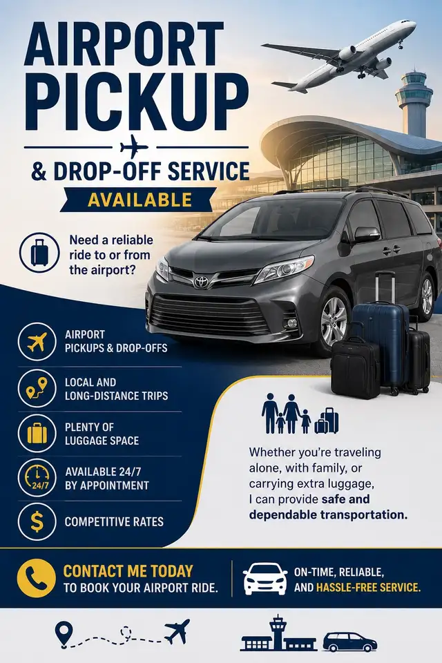 Airport Pickup & Drop-Off Service Available
