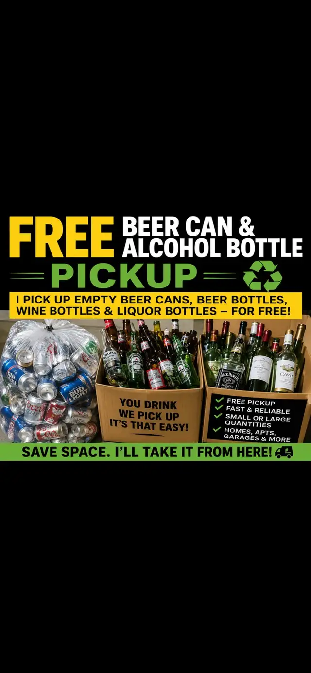 free alcohol bottle and can pick up