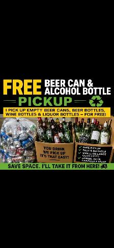 free alcohol bottle and can pick up