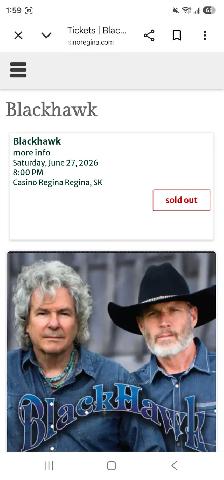 6 Booth Tickets to Blackhawk Casino Regina