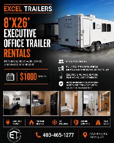 8x26 Mobile Office Trailer Rental Calgary with Toilet