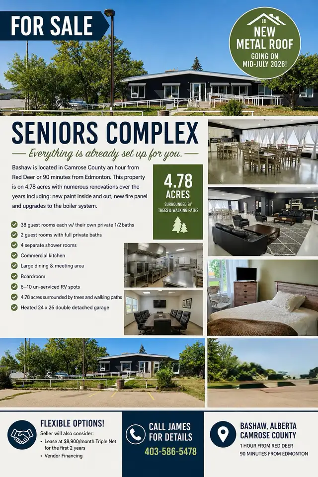 Bashaw Seniors Complex For Sale