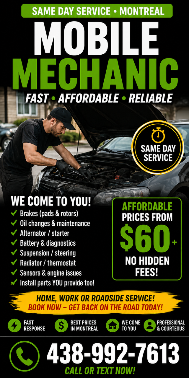 CAR TROUBLE? NO NEED FOR A GARAGE — I COME TO YOU