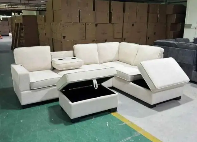 Hot sale on stylish couch with double storage and cup holder
