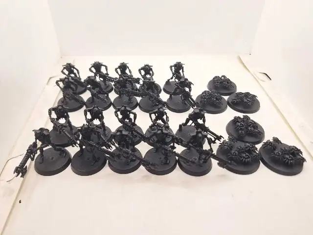 Warhammer 40k 20 Necron Warriors & 6 Scarabs Primed Black