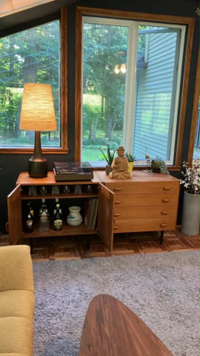 Mid century TEAK TECK. MODULAIRE. Buffet, tables de chevet, bar,