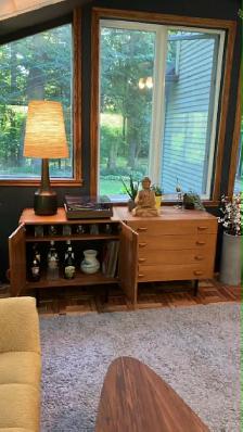 Mid century TEAK TECK. MODULAIRE. Buffet, tables de chevet, bar,