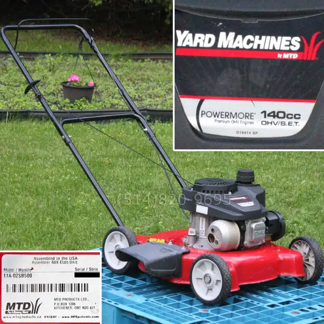 Tondeuse à gazon 20' Yard Machines 140cc OHV gas push lawn mower