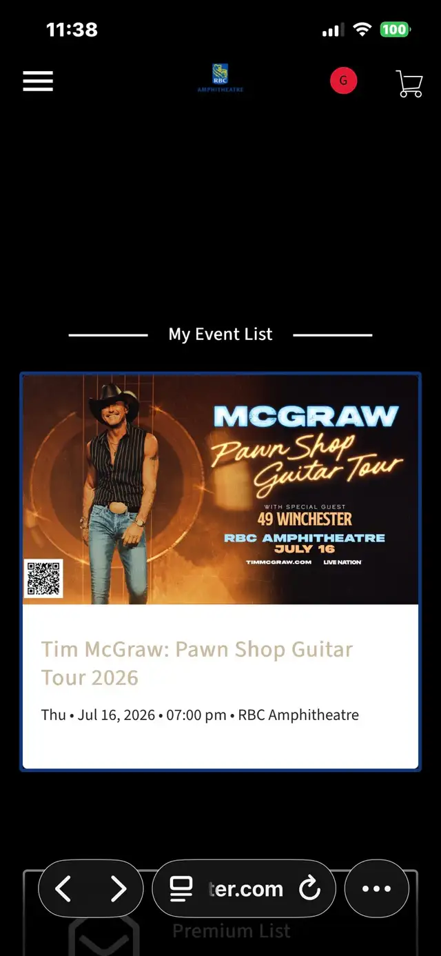 Tim McGraw tickets - July 16