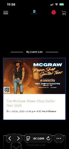 Tim McGraw tickets - July 16